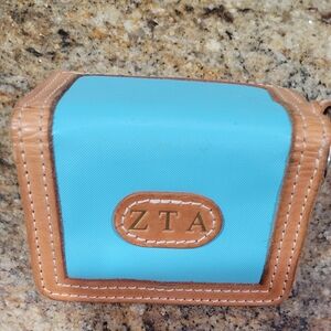 ZTA/ Zeta JON HART DESIGN Teal Blue and Tan Key Case